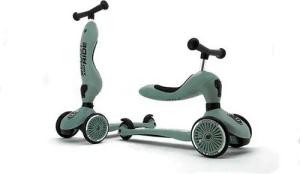 Scoot and Ride Dreiradscooter Highwaykick 1 Forest, Kinderroller, Scooter, Dreiradscooter, 2in1 Kickboard, mit Sitz, Grün