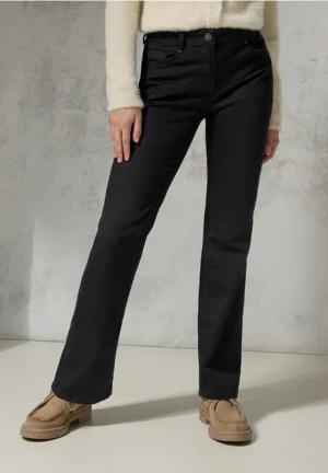 Cecil Damen Bootcut Jeans in Schwarz, Gr: 28
