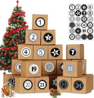 LuxusKollektion DIY-Adventskalender Adventskalender zum Befüllen mit Aufklebern, Bastelset