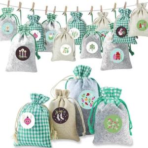 LuxusKollektion befüllbarer Adventskalender Adventskalender zum Befüllen Stoffsäckchen Weihnachtskalender 2024