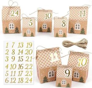 LuxusKollektion DIY-Adventskalender Adventskalender zum Befüllen Häuser 24 Boxen 3 Größen