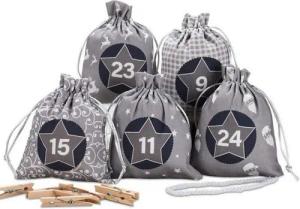 LuxusKollektion befüllbarer Adventskalender Adventskalender zum Selbstbefüllen Weihnachtskalender Grau