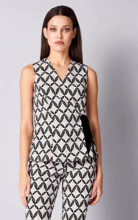 Alba Moda Kurzarmbluse Bluse in Wickeloptik