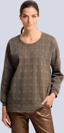Alba Moda Langarmshirt Shirt im Karodessin