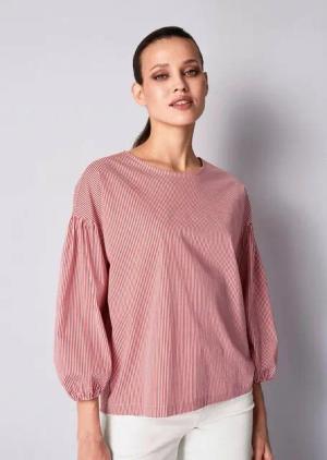 Alba Moda Shirtbluse Streifenbluse mit Rundhalsausschnitt
