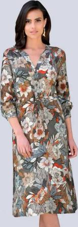 Alba Moda Druckkleid Kleid mit Bindegürtel