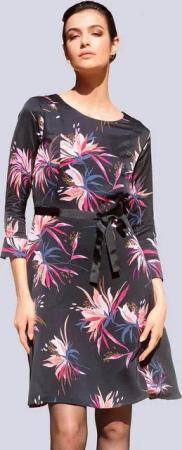 Alba Moda Druckkleid Kleid mit Bindegürtel