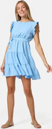 PM SELECTED Minikleid PM-27 (Sommerkleid Midi Kleid mit Rüschen in Einheitsgröße)