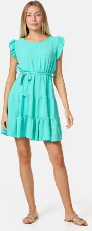 PM SELECTED Minikleid PM-27 (Sommerkleid Midi Kleid mit Rüschen in Einheitsgröße)