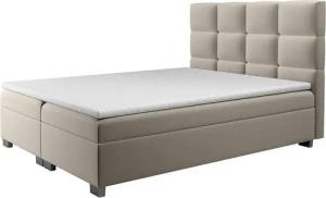 MOEBLO Boxspringbett Marseille (Polsterbett Doppelbett Bett Behälter für Bettwäsche), mit Bettkasten und Topper