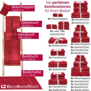 DecoHomeTextil Heimtextilmanufaktur Handtuch Handtuch Set 100% Baumwolle hochwertig kuschelweich saugstark
