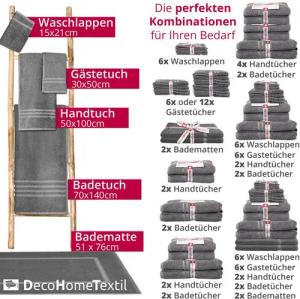 DecoHomeTextil Heimtextilmanufaktur Handtuch Handtuch Set 100% Baumwolle hochwertig kuschelweich saugstark
