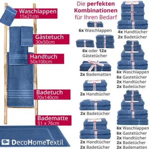 DecoHomeTextil Heimtextilmanufaktur Handtuch Handtuch Set 100% Baumwolle hochwertig kuschelweich saugstark