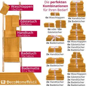 DecoHomeTextil Heimtextilmanufaktur Handtuch Handtuch Set 100% Baumwolle hochwertig kuschelweich saugstark