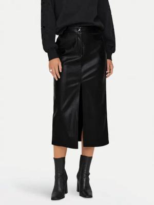 ONLY Rock aus Kunstleder Heidi 15322539 Schwarz Regular Fit