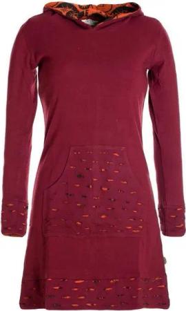 Vishes Midikleid Langarm-Shirtkleid Hoodie-Kleid mit Kapuze Übergangskleid, Jerseykleid