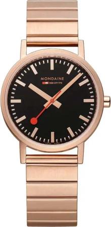 Mondaine A660.30314.16SBR Classic Schwarz und Rosé 36mm 3ATM