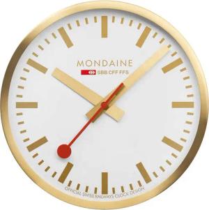 Mondaine A995.CLOCK.17SBG goldene Wand-, Bahnhofsuhr 40 cm aus Aluminium