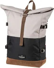 Walker Schulrucksack Roll-Up Two Kunstfaser grau/schwarz 30 l