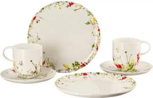 Rosenthal Geschirr-Set Brillance Fleurs Sauvages Set 6tlg mit Bechern, Bone China, Sets