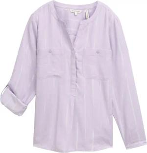 TOM TAILOR Damen Gestreifte Bluse mit Brusttaschen, lila, Gestreift, Gr. 42