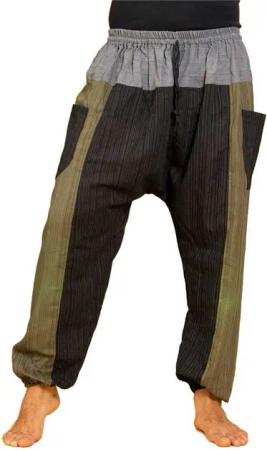 PANASIAM Wellnesshose Chillhose Lini lockere Boho Hose aus 100% Baumwolle bequem und in natürlichen Farben Freizeithose mit Gummibund Unisex Sommerhose