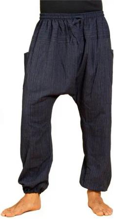 PANASIAM Wellnesshose Chillhose Lini lockere Boho Hose aus 100% Baumwolle bequem und in natürlichen Farben Freizeithose mit Gummibund Unisex Sommerhose