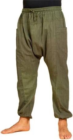 PANASIAM Wellnesshose Chillhose Lini lockere Boho Hose aus 100% Baumwolle bequem und in natürlichen Farben Freizeithose mit Gummibund Unisex Sommerhose