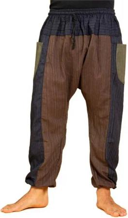 PANASIAM Wellnesshose Chillhose Lini lockere Boho Hose aus 100% Baumwolle bequem und in natürlichen Farben Freizeithose mit Gummibund Unisex Sommerhose