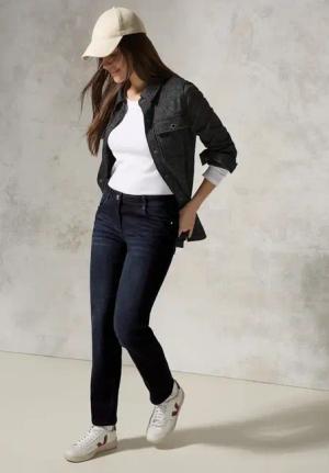 Cecil Damen Thermo Jeans Straight Leg in Blau, Gr: 27