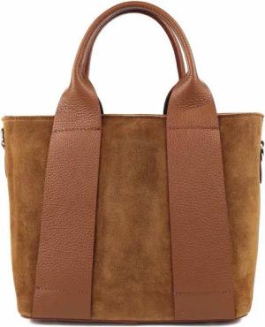ITALYSHOP24 Schultertasche Made in Italy Damen Wildleder Tasche Shopper Handtasche Umhängetasche, Business CrossOver echt Ledertasche Damentasche Reise Freizeit Outfit