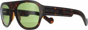 MONCLER Sonnenbrille Acetate ML0096 Brille Havana Geliefert mit einem offiziellen Moncler-Etui im "Pufferjacke"-Design