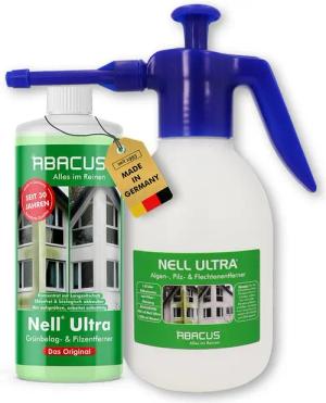 ABACUS Nell Ultra Algenentferner, Grünbelagentferner mit 1,8L Sprühflasche Grünbelagentferner (Bekannt aus QVC, [2-St. Ergiebiges Konzentrat Selbsttätig mit Langzeitschutz)