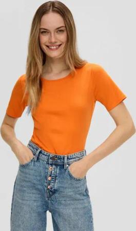 s.Oliver Kurzarmshirt Baumwoll-T-Shirt im Slim Fit