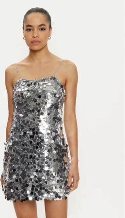 ONLY Coctailkleid Jadel 15332687 Silberfarben Regular Fit