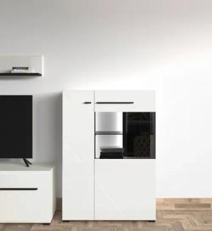 INOSIGN Highboard "Trentino", Vitrine, Soft-Close-Funktion, Hochglanzfronten, Breite 87 cm