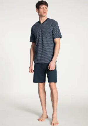 CALIDA Shorty "Relax Streamline", (2 tlg.), mit Langarm-Oberteil in Ringel-Optik