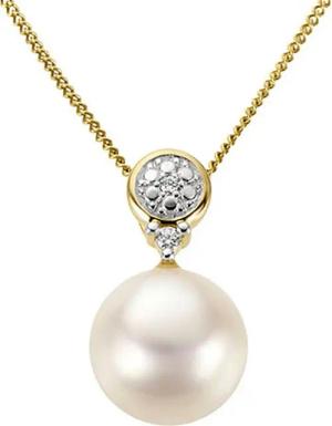 Firetti Kettenanhänger Schmuck Geschenk Gold 333 Halsschmuck Anhänger für Halskette, mit Süßwasserzuchtperle - mit Diamant