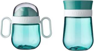 Mepal Trinklernbecher Mio Set – 360° Trinklernbecher Set ab 6 Monate – Deep Turqoise