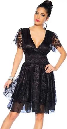 Atixo Abendkleid Spitzenkleid Abendkleid Cocktailkleid Partykleid A-Linie Clubkleid