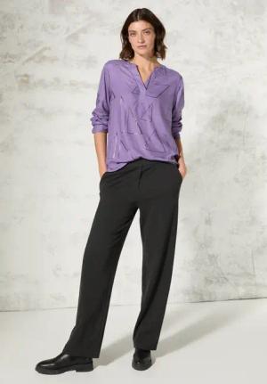 Cecil Damen Bluse mit Folienprint in Lila, Gr: XL
