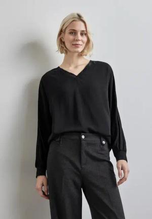 Street One Frauen Dolman Bluse in Schwarz, Gr: 46