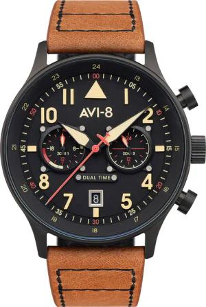 AVI-8 AV-4088-03 Carey Dual Time Herrenuhr 44mm 5ATM