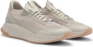 BOSS Runner Sneaker aus Mesh mit Veloursleder-Details