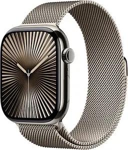 Apple Watch Series 10 46 mm Titan (GPS+Cellular) Milanaise Armband S/M  natur