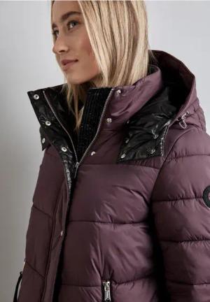 Street One Frauen Jacke mit abnehmbarer Kapuze in Braun, Gr: 34