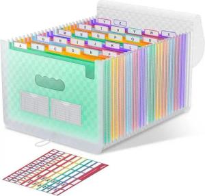 LuxusKollektion Fächermappe Akkordeon Aktenordner 26 Taschen erweiterbar A4 grün