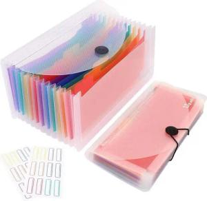 LuxusKollektion Fächermappe Ordnungsmappe 13 Fächer transparent Kunststoff für Dokumente 2 Stücke