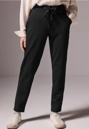 Street One Studio Frauen Twill Jogger in Schwarz, Gr: 34