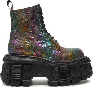 NEW ROCK Schnürstiefel M-MILI084C-S21 Bunt